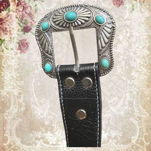 Montana West Womens 36  Western Belt & Buckle Studded Leather w/ Rhinestones main image 5